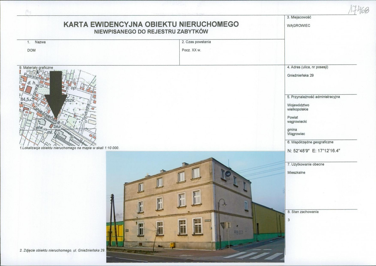 KEZN - Karta obiektu niewpisanego do rejestru, skan nr 1