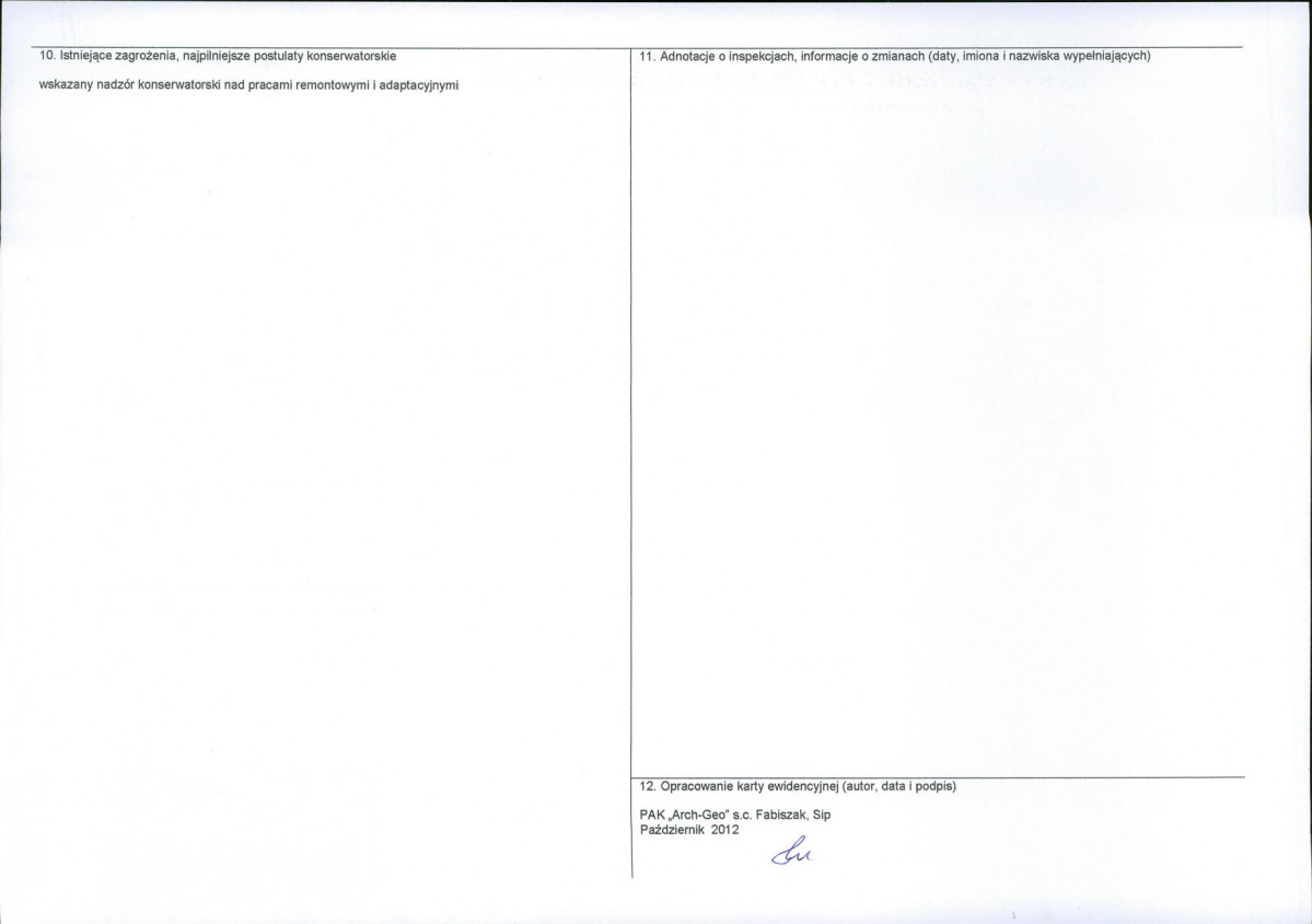 KEZN - Karta obiektu niewpisanego do rejestru, skan nr 2