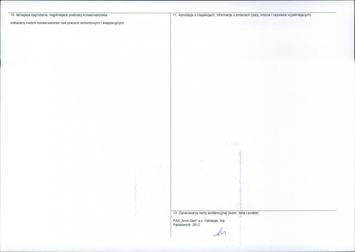 KEZN - Karta obiektu niewpisanego do rejestru, skan nr 2
