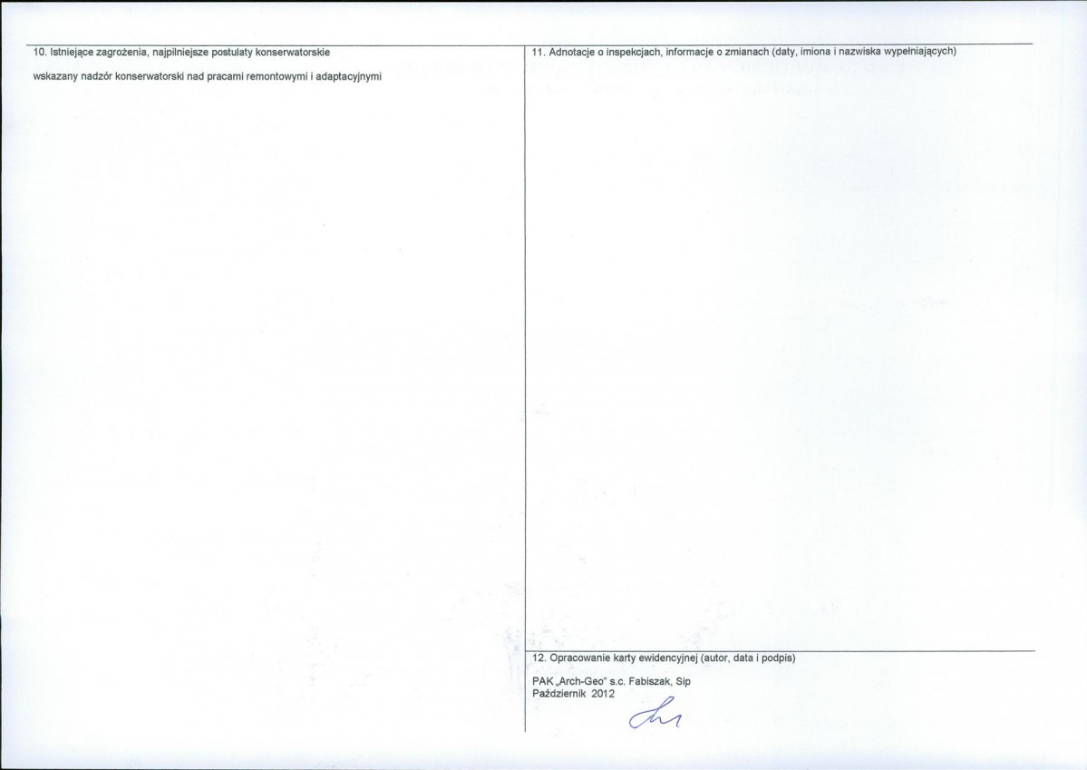 KEZN - Karta obiektu niewpisanego do rejestru, skan nr 2