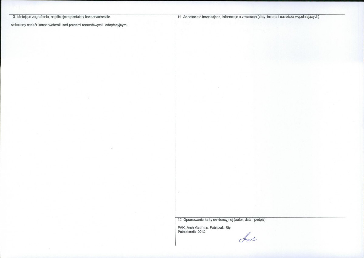 KEZN - Karta obiektu niewpisanego do rejestru, skan nr 2