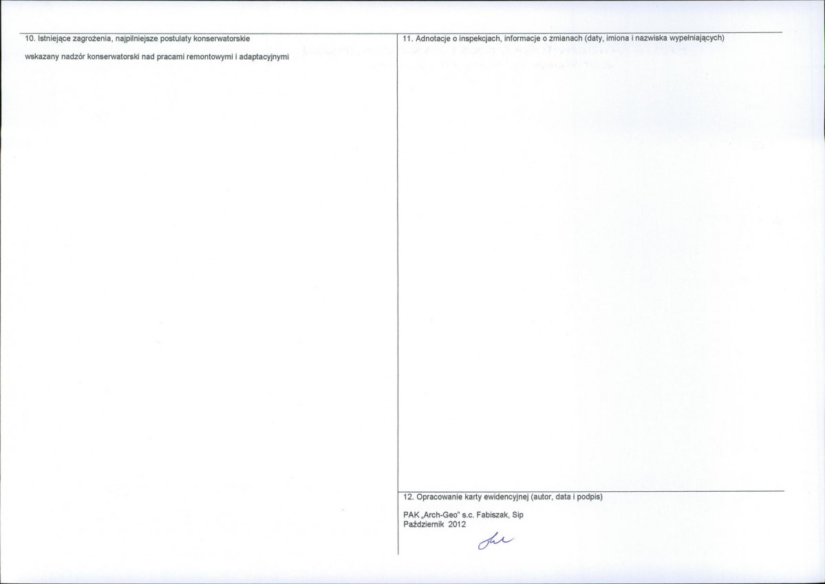 KEZN - Karta obiektu niewpisanego do rejestru, skan nr 2