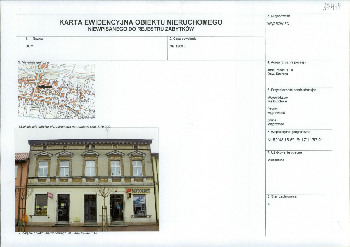 KEZN - Karta obiektu niewpisanego do rejestru, skan nr 1