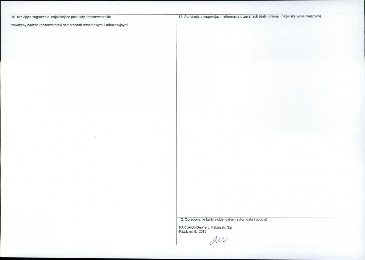 KEZN - Karta obiektu niewpisanego do rejestru, skan nr 2