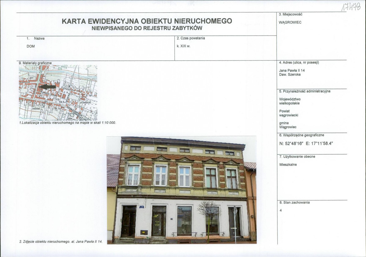KEZN - Karta obiektu niewpisanego do rejestru, skan nr 1