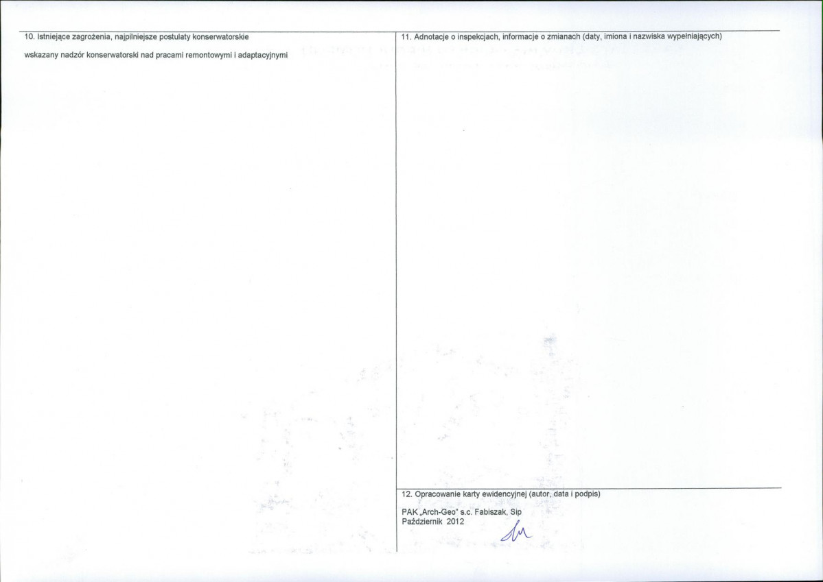 KEZN - Karta obiektu niewpisanego do rejestru, skan nr 2