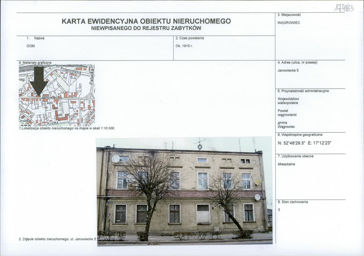 KEZN - Karta obiektu niewpisanego do rejestru, skan nr 1