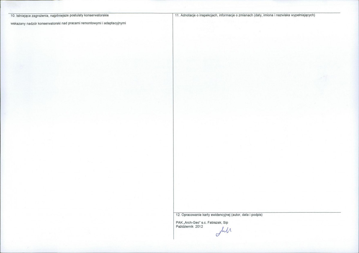 KEZN - Karta obiektu niewpisanego do rejestru, skan nr 2