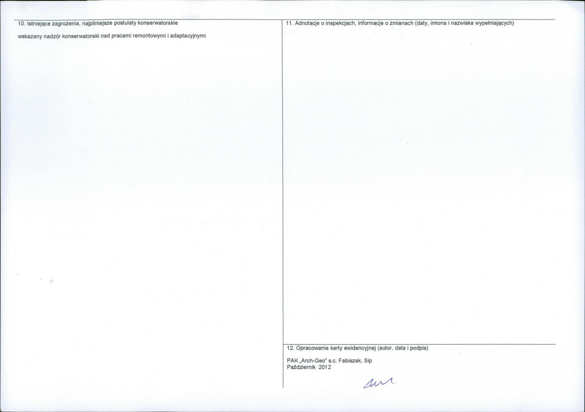 KEZN - Karta obiektu niewpisanego do rejestru, skan nr 2
