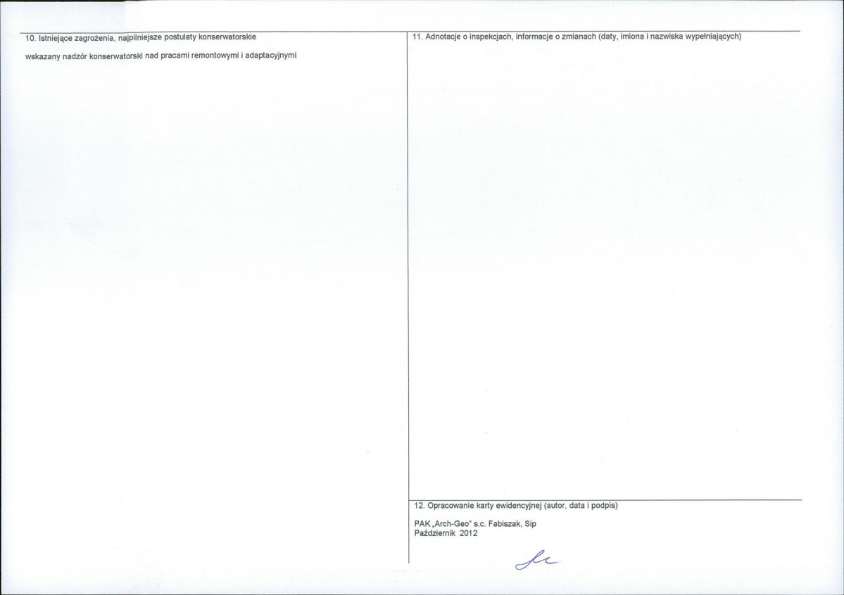 KEZN - Karta obiektu niewpisanego do rejestru, skan nr 2