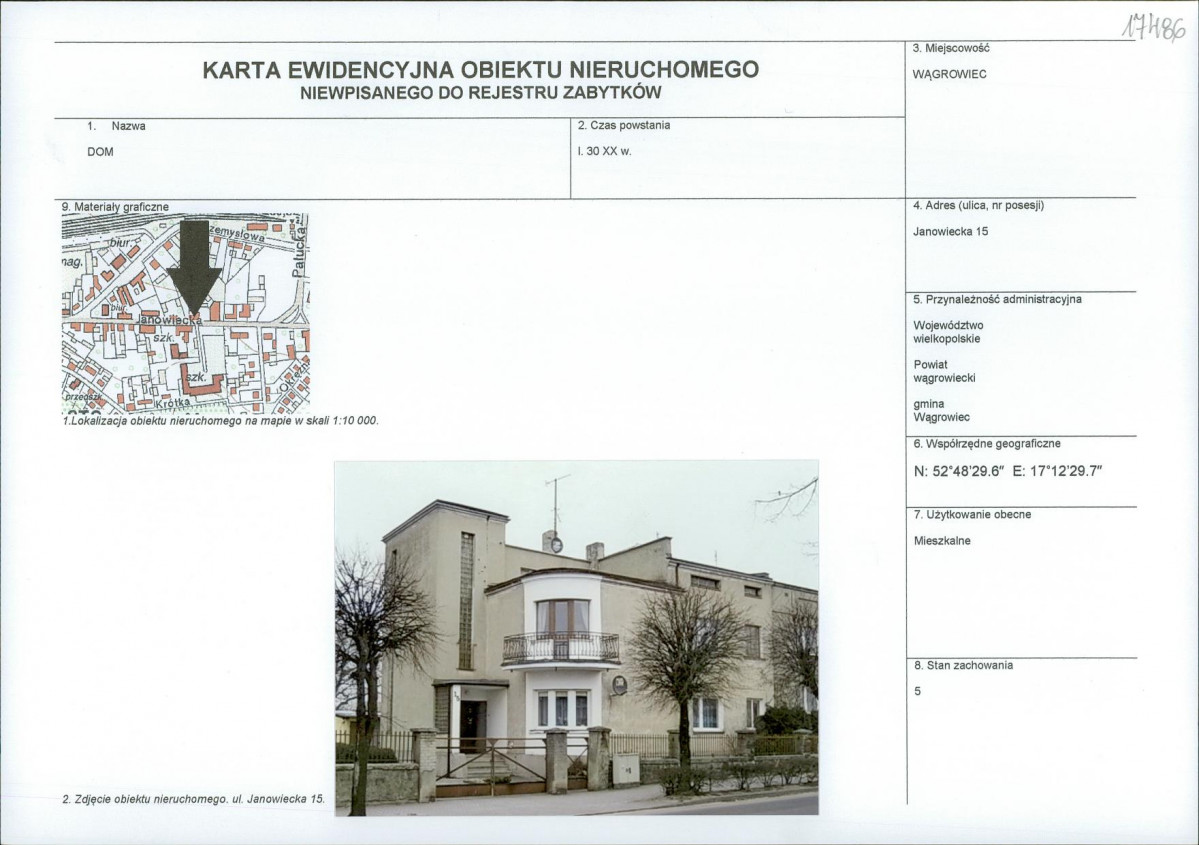 KEZN - Karta obiektu niewpisanego do rejestru, skan nr 1