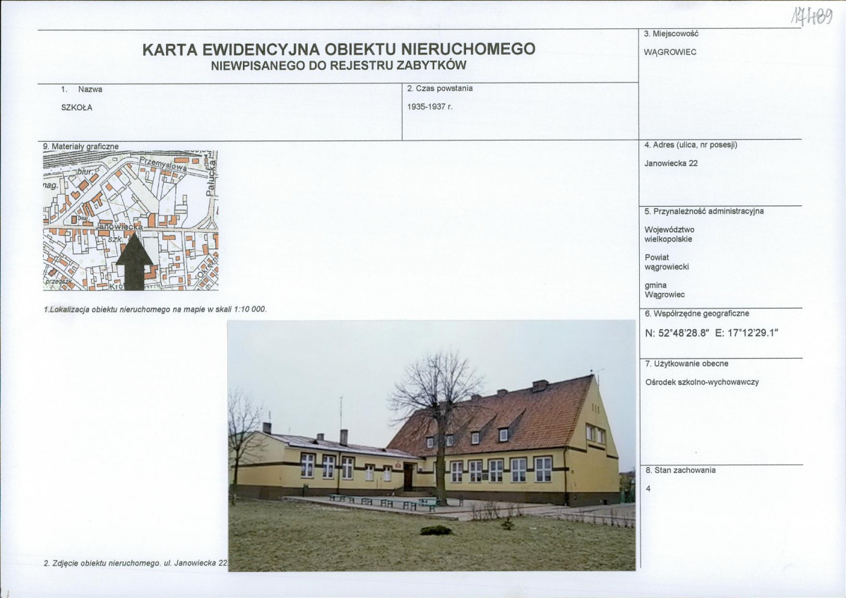KEZN - Karta obiektu niewpisanego do rejestru, skan nr 1