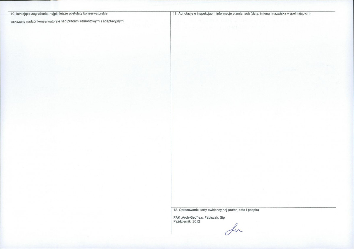 KEZN - Karta obiektu niewpisanego do rejestru, skan nr 2