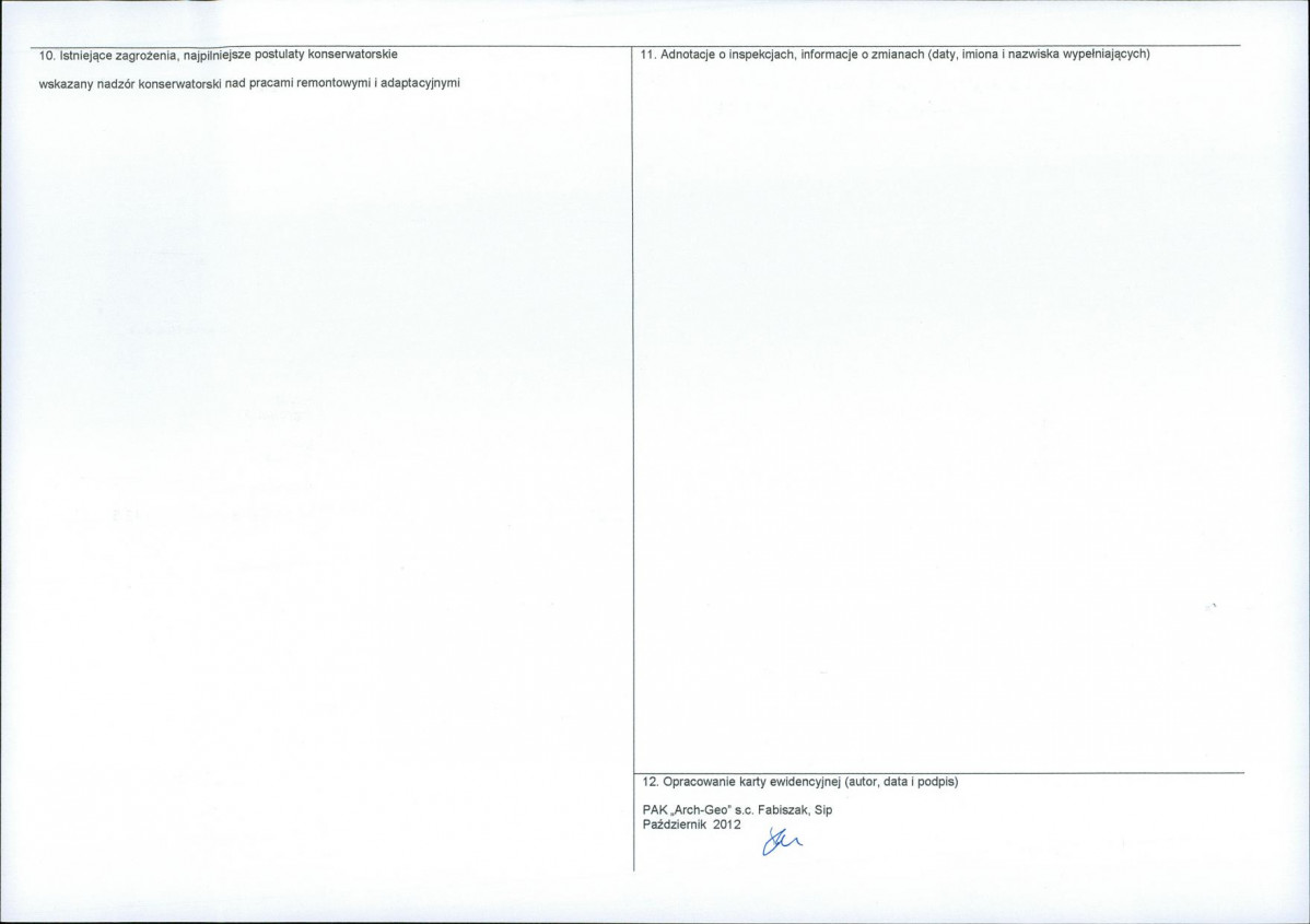 KEZN - Karta obiektu niewpisanego do rejestru, skan nr 2