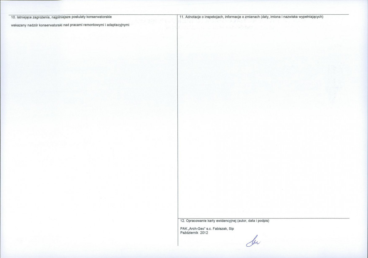 KEZN - Karta obiektu niewpisanego do rejestru, skan nr 2