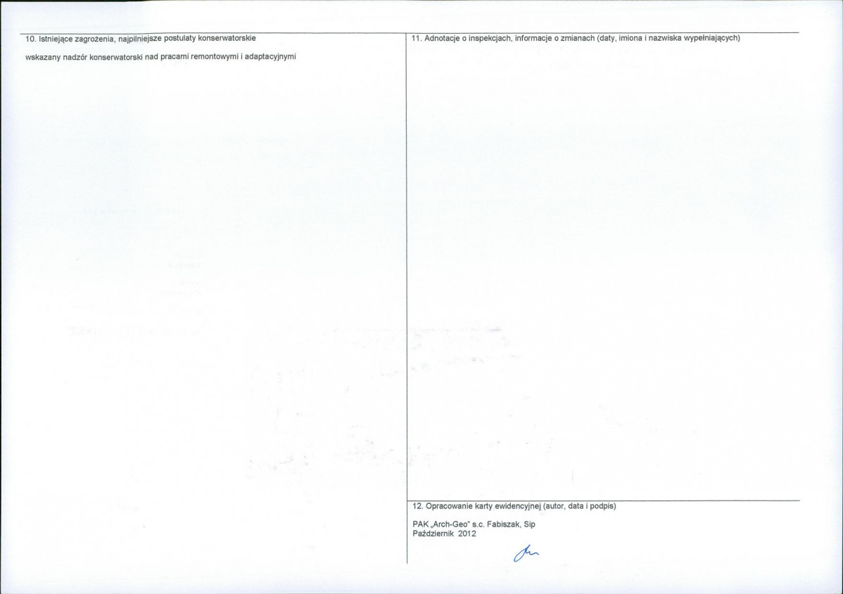 KEZN - Karta obiektu niewpisanego do rejestru, skan nr 2