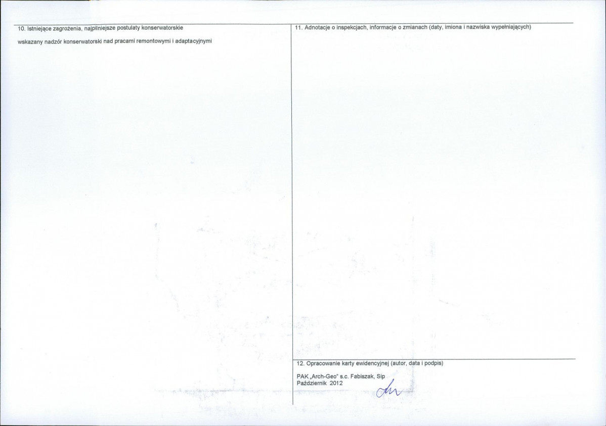 KEZN - Karta obiektu niewpisanego do rejestru, skan nr 2