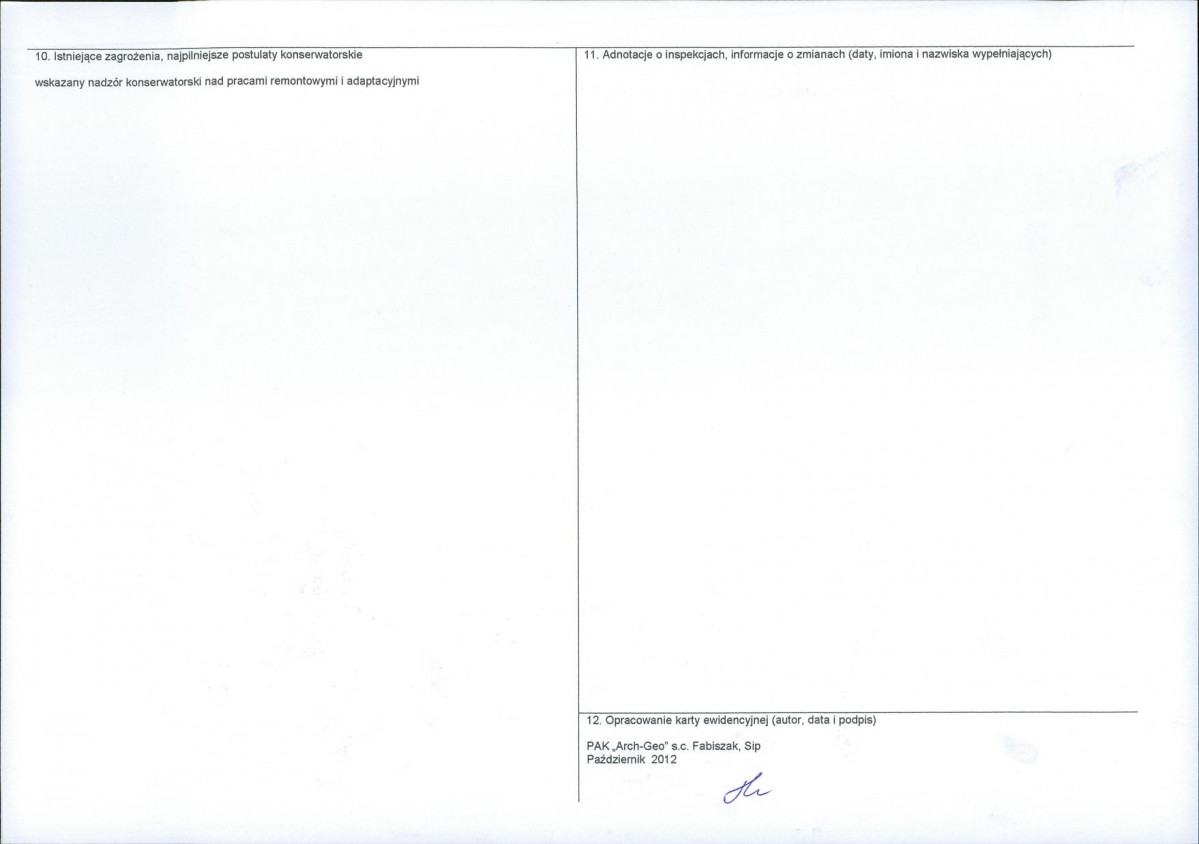 KEZN - Karta obiektu niewpisanego do rejestru, skan nr 2