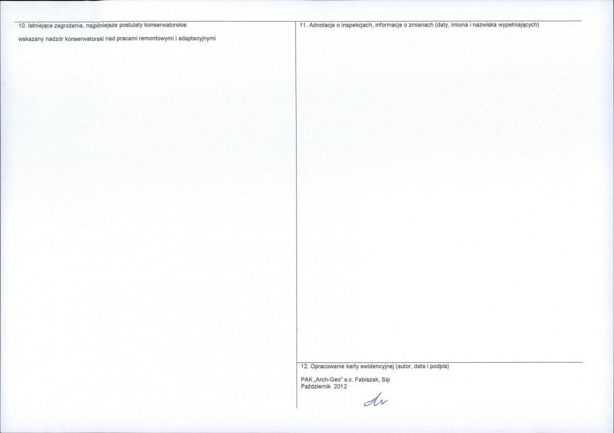 KEZN - Karta obiektu niewpisanego do rejestru, skan nr 2