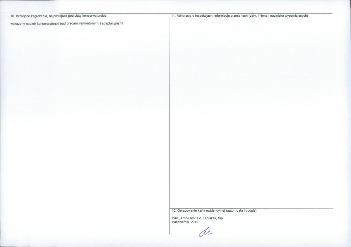 KEZN - Karta obiektu niewpisanego do rejestru, skan nr 2
