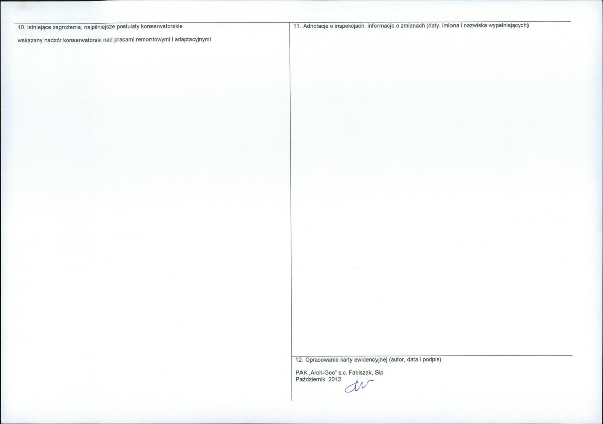 KEZN - Karta obiektu niewpisanego do rejestru, skan nr 2