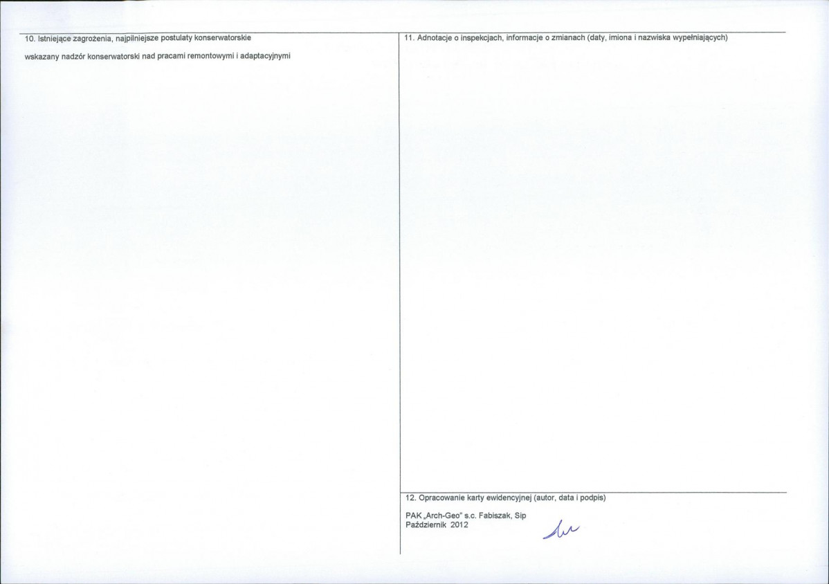 KEZN - Karta obiektu niewpisanego do rejestru, skan nr 2