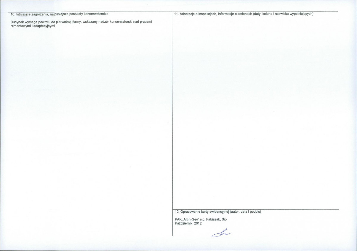KEZN - Karta obiektu niewpisanego do rejestru, skan nr 2