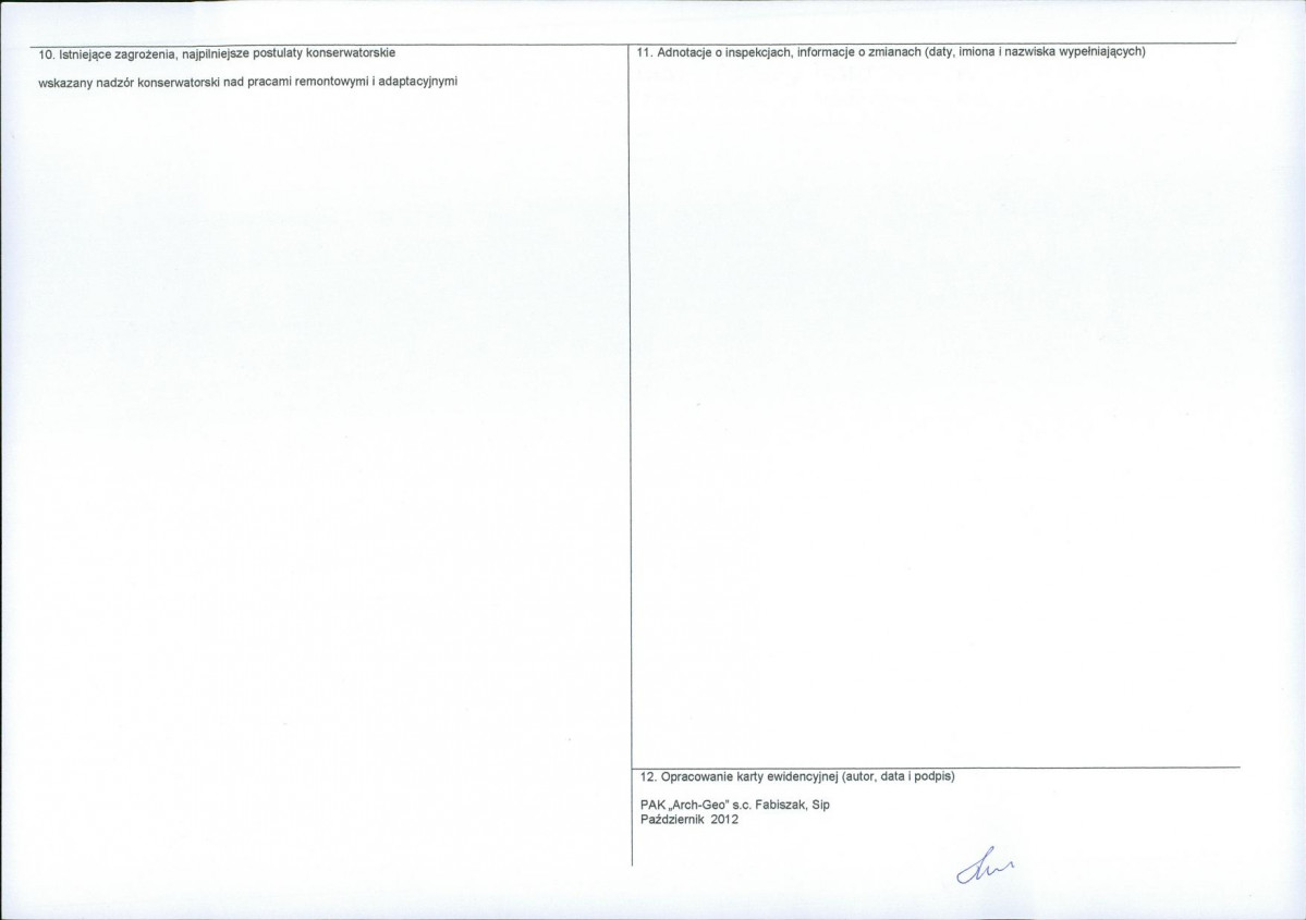 KEZN - Karta obiektu niewpisanego do rejestru, skan nr 2