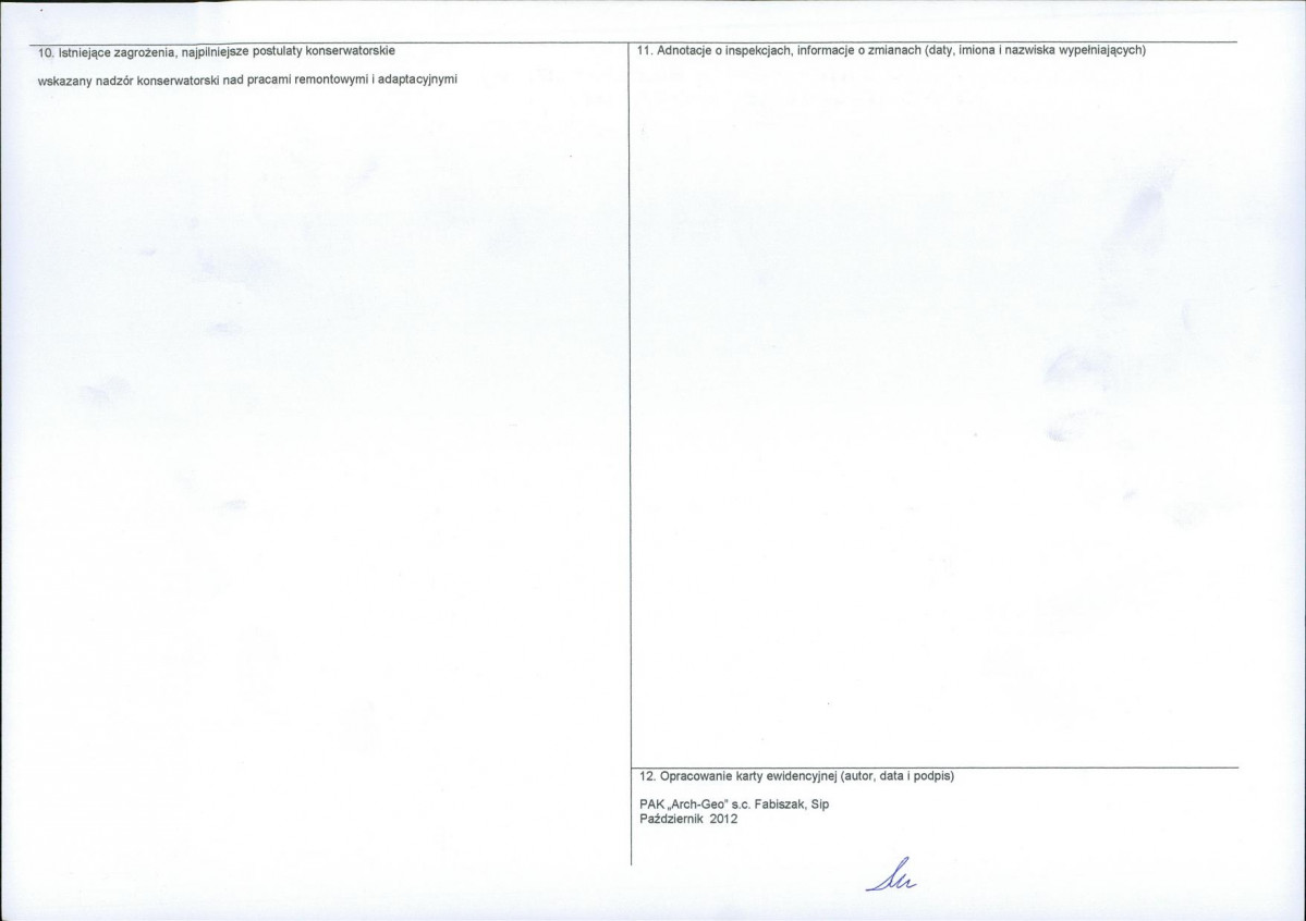 KEZN - Karta obiektu niewpisanego do rejestru, skan nr 2