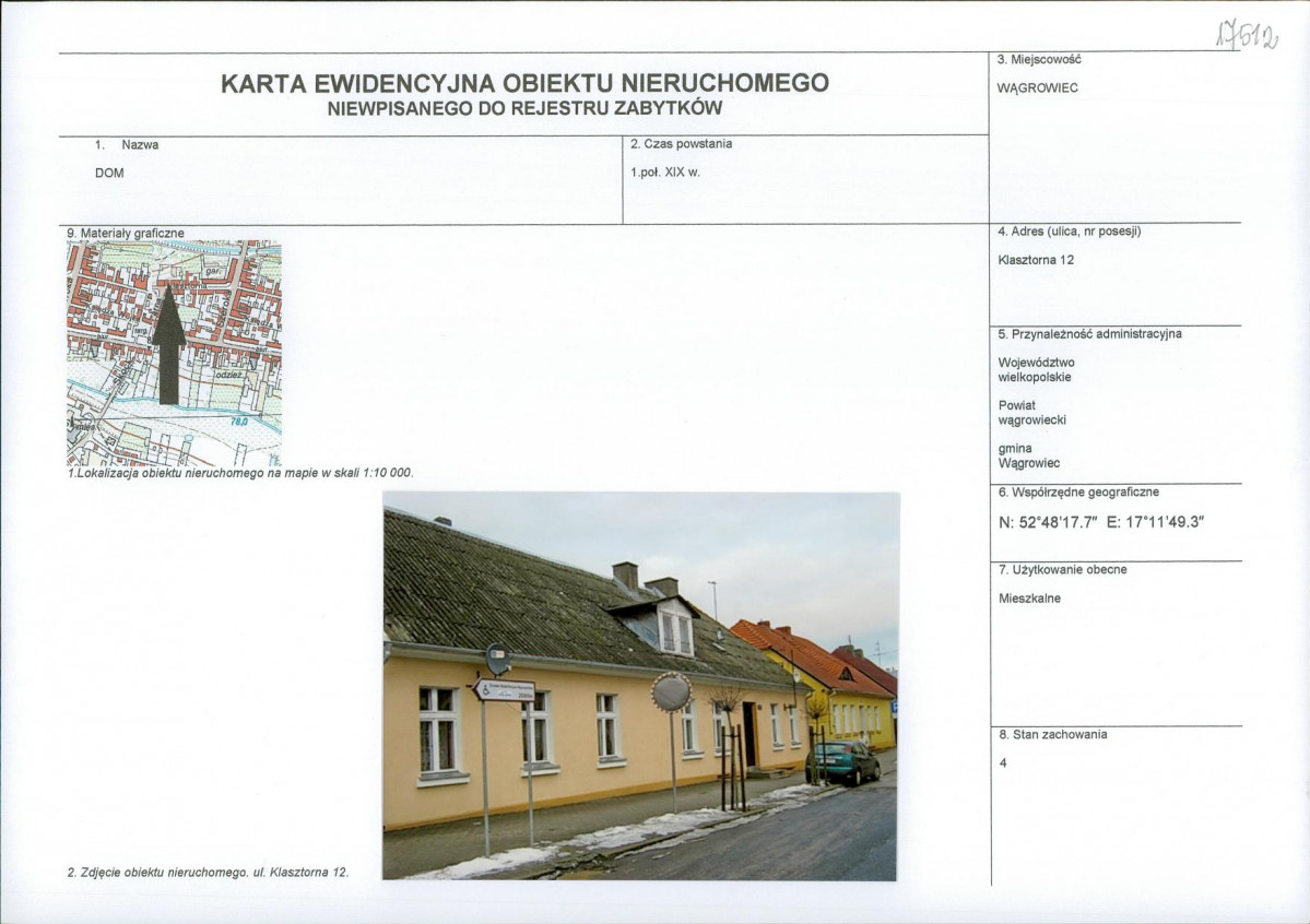 KEZN - Karta obiektu niewpisanego do rejestru, skan nr 1