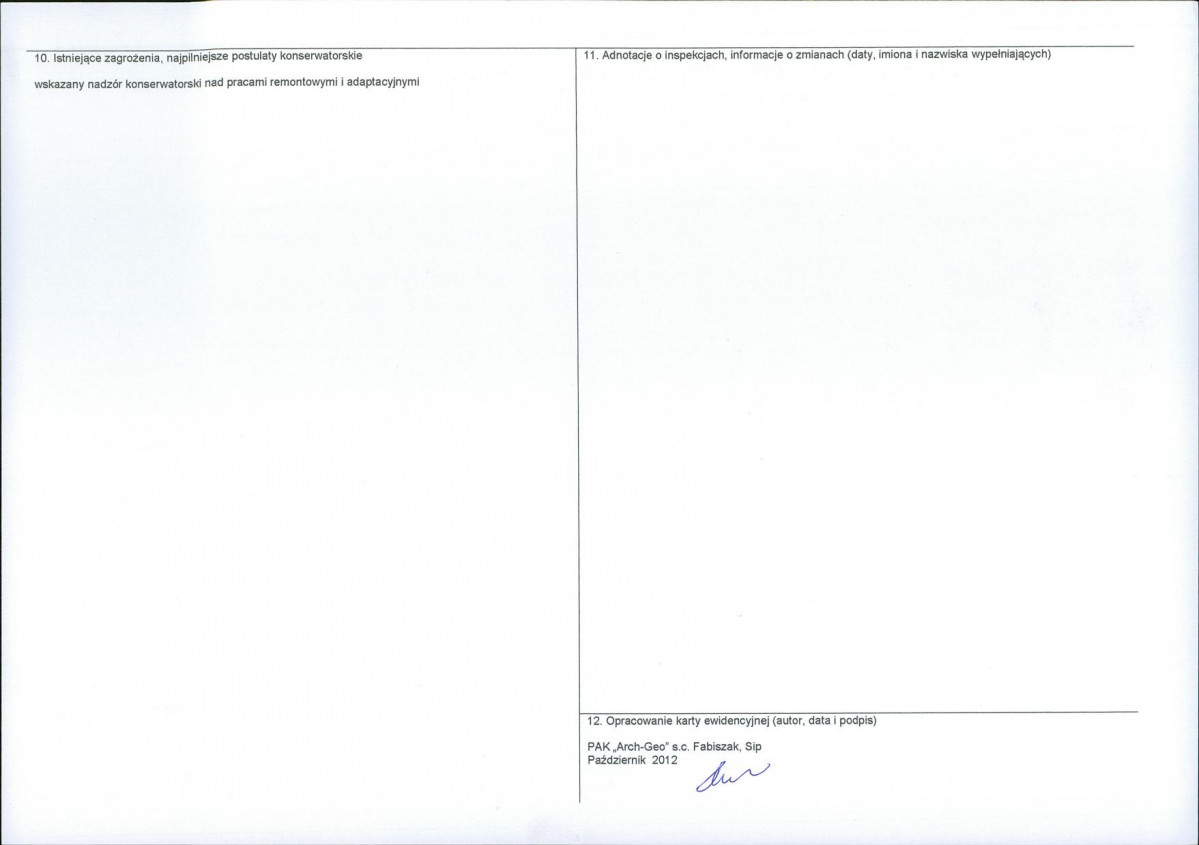 KEZN - Karta obiektu niewpisanego do rejestru, skan nr 2