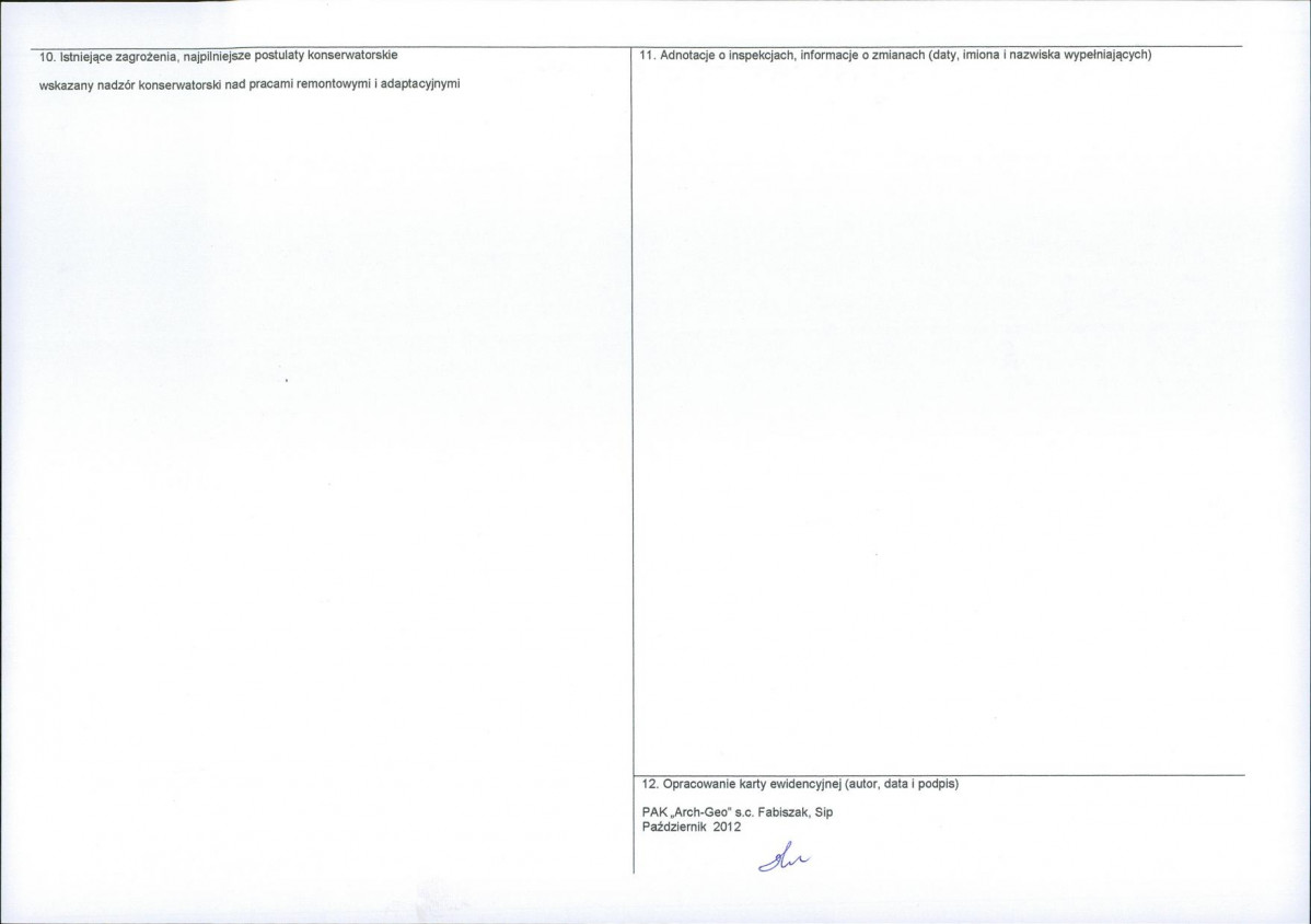 KEZN - Karta obiektu niewpisanego do rejestru, skan nr 2