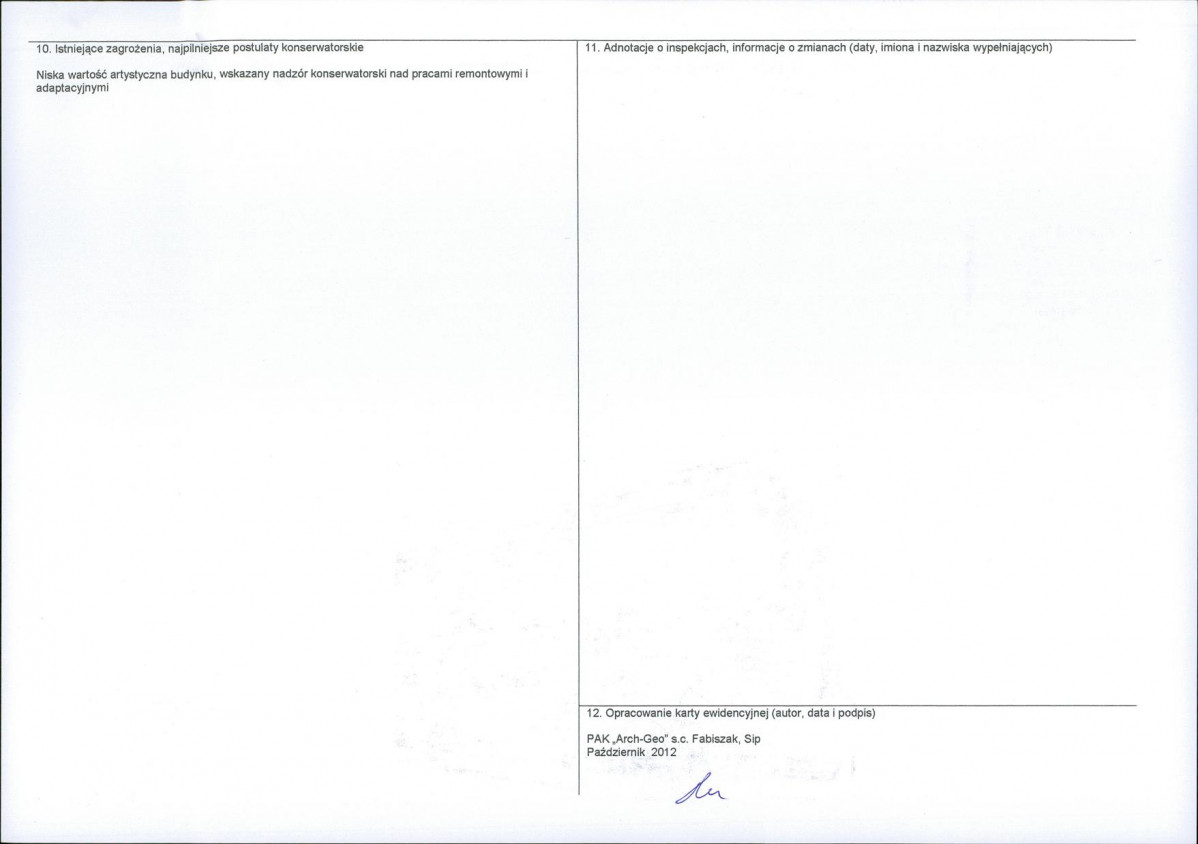 KEZN - Karta obiektu niewpisanego do rejestru, skan nr 2