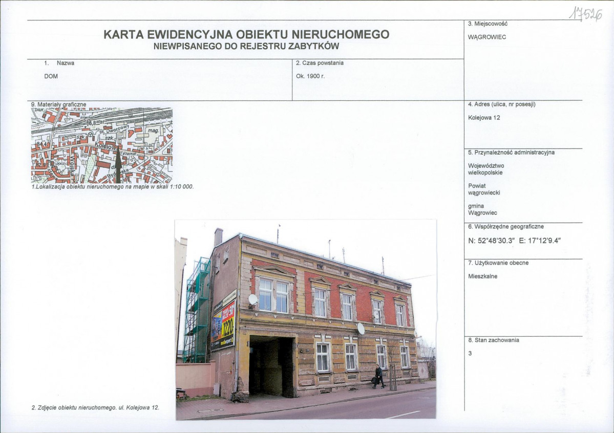 KEZN - Karta obiektu niewpisanego do rejestru, skan nr 1