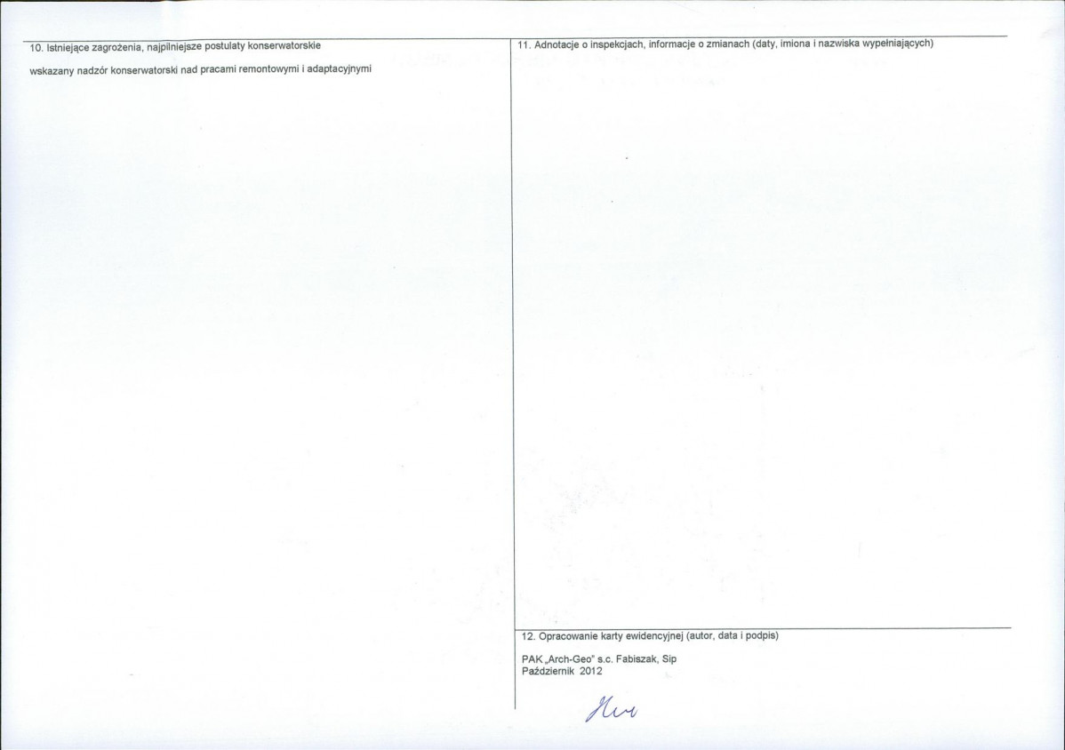 KEZN - Karta obiektu niewpisanego do rejestru, skan nr 2