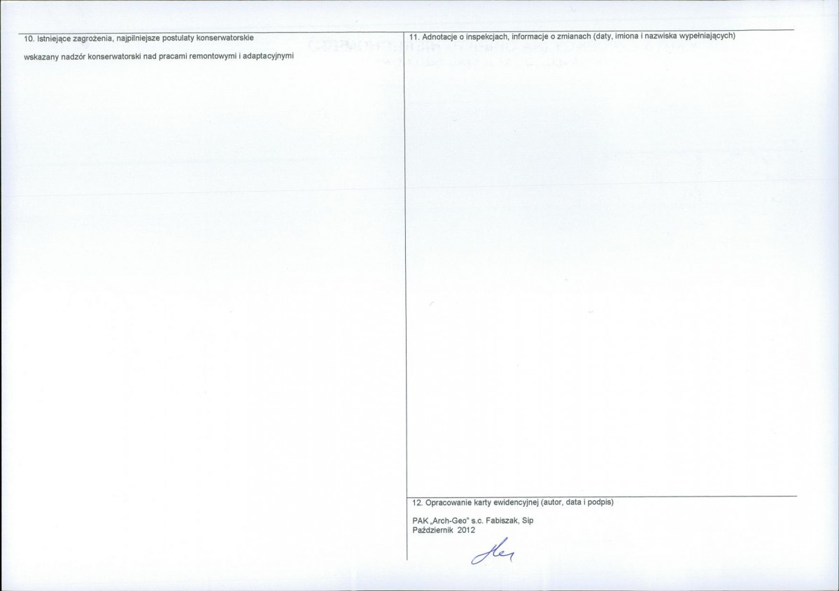 KEZN - Karta obiektu niewpisanego do rejestru, skan nr 2