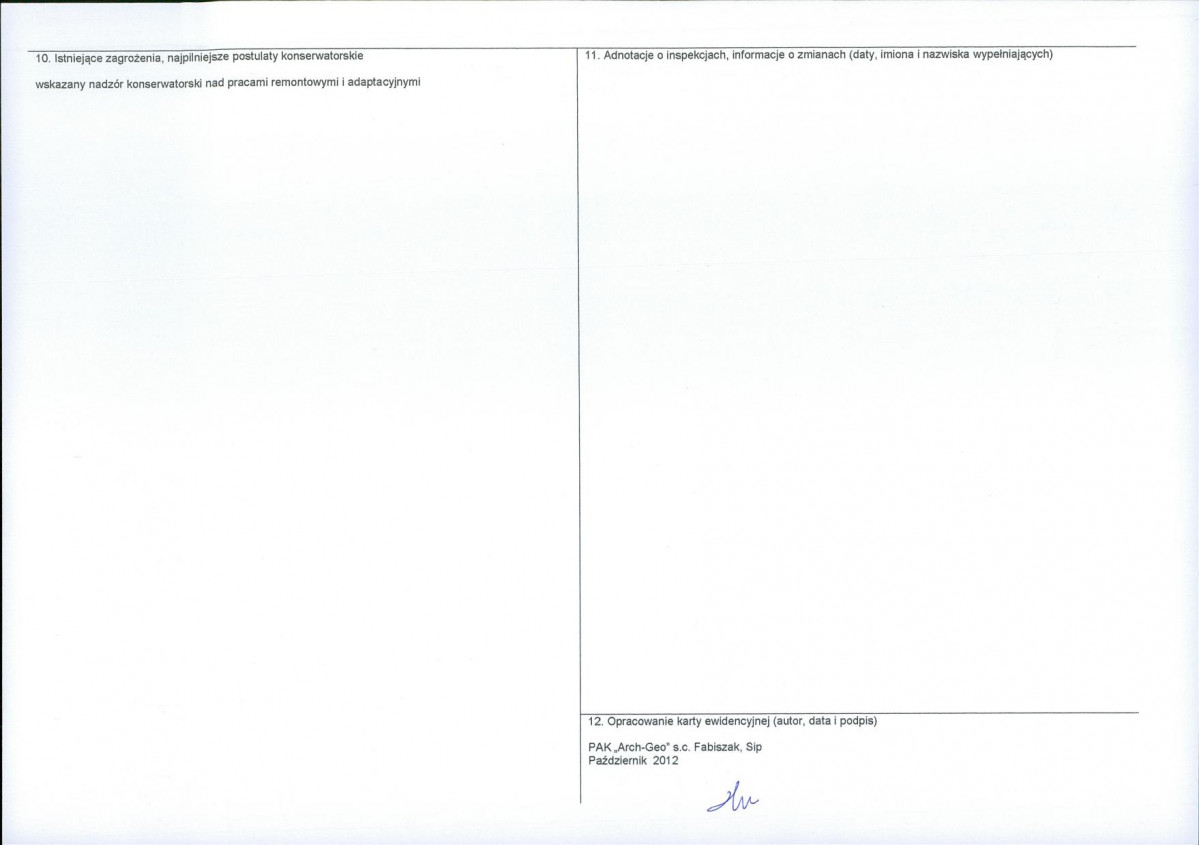 KEZN - Karta obiektu niewpisanego do rejestru, skan nr 2