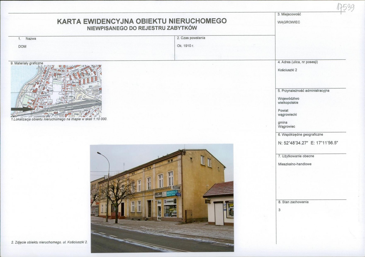 KEZN - Karta obiektu niewpisanego do rejestru, skan nr 1