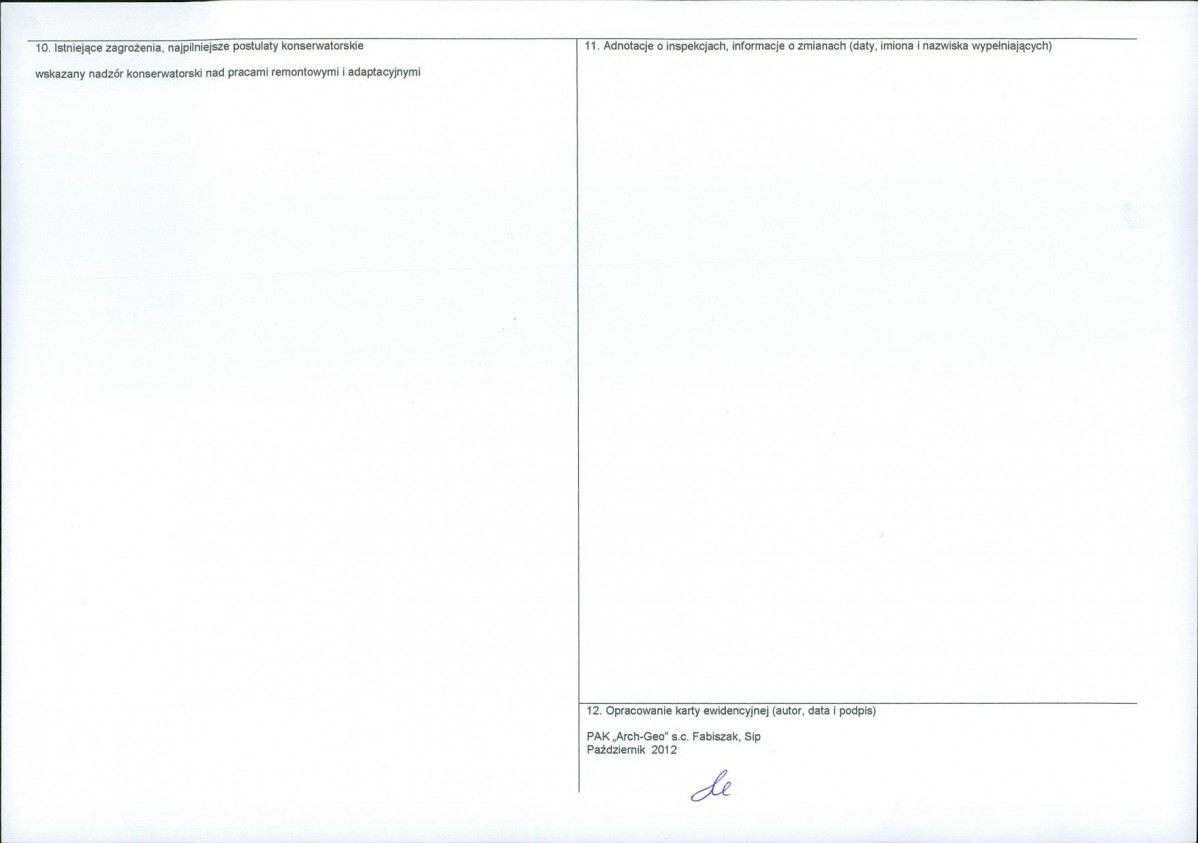 KEZN - Karta obiektu niewpisanego do rejestru, skan nr 2