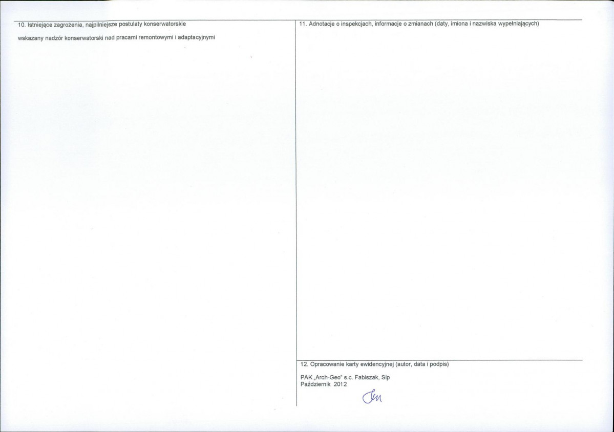 KEZN - Karta obiektu niewpisanego do rejestru, skan nr 2