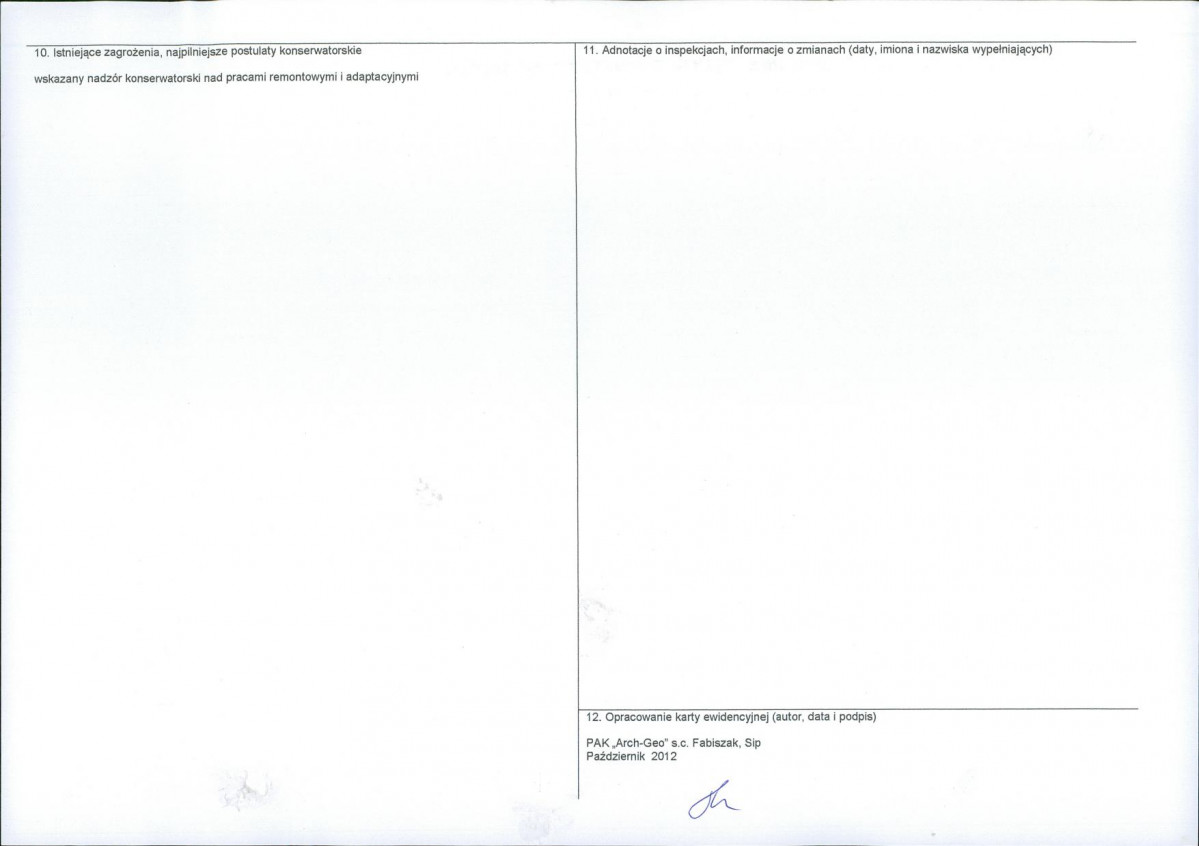 KEZN - Karta obiektu niewpisanego do rejestru, skan nr 2