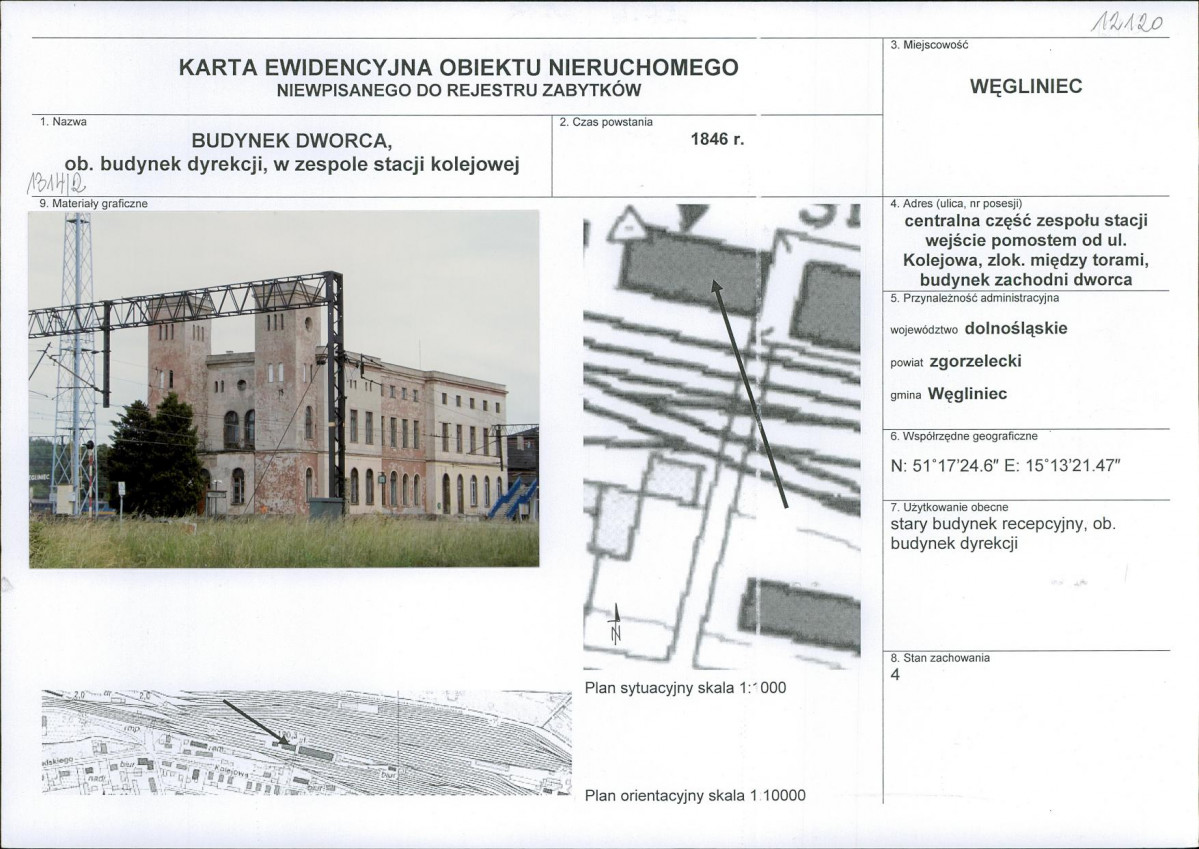 Karta obiektu niewpisanego do rejestru, skan nr 1