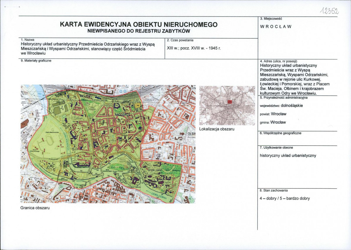 Karta obiektu niewpisanego do rejestru, skan nr 1