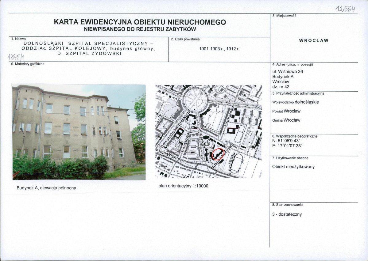 Karta obiektu niewpisanego do rejestru, skan nr 1