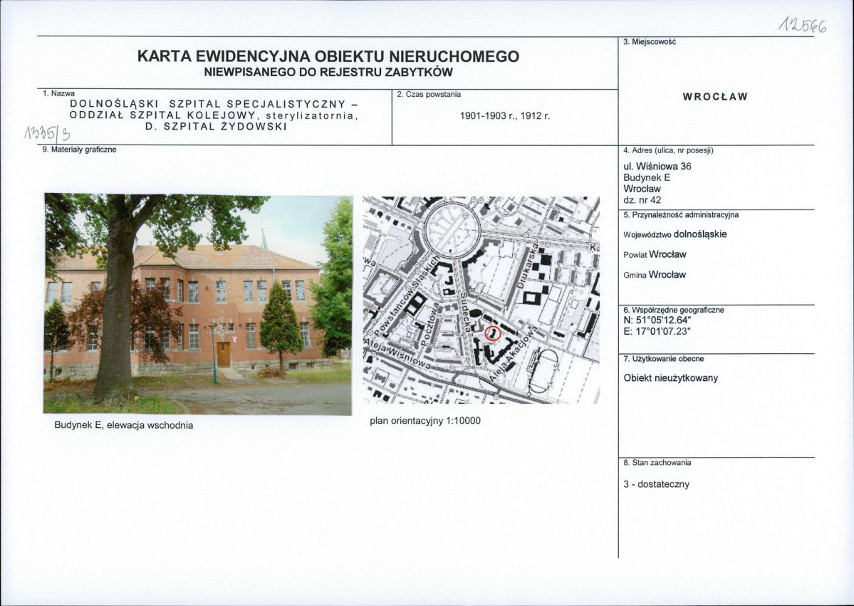 Karta obiektu niewpisanego do rejestru, skan nr 1