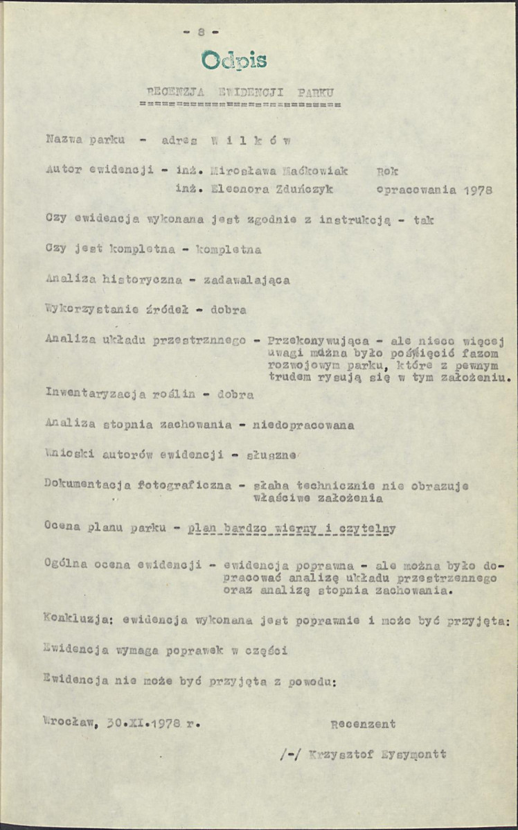 EP - Ewidencja parkowa, skan nr 13