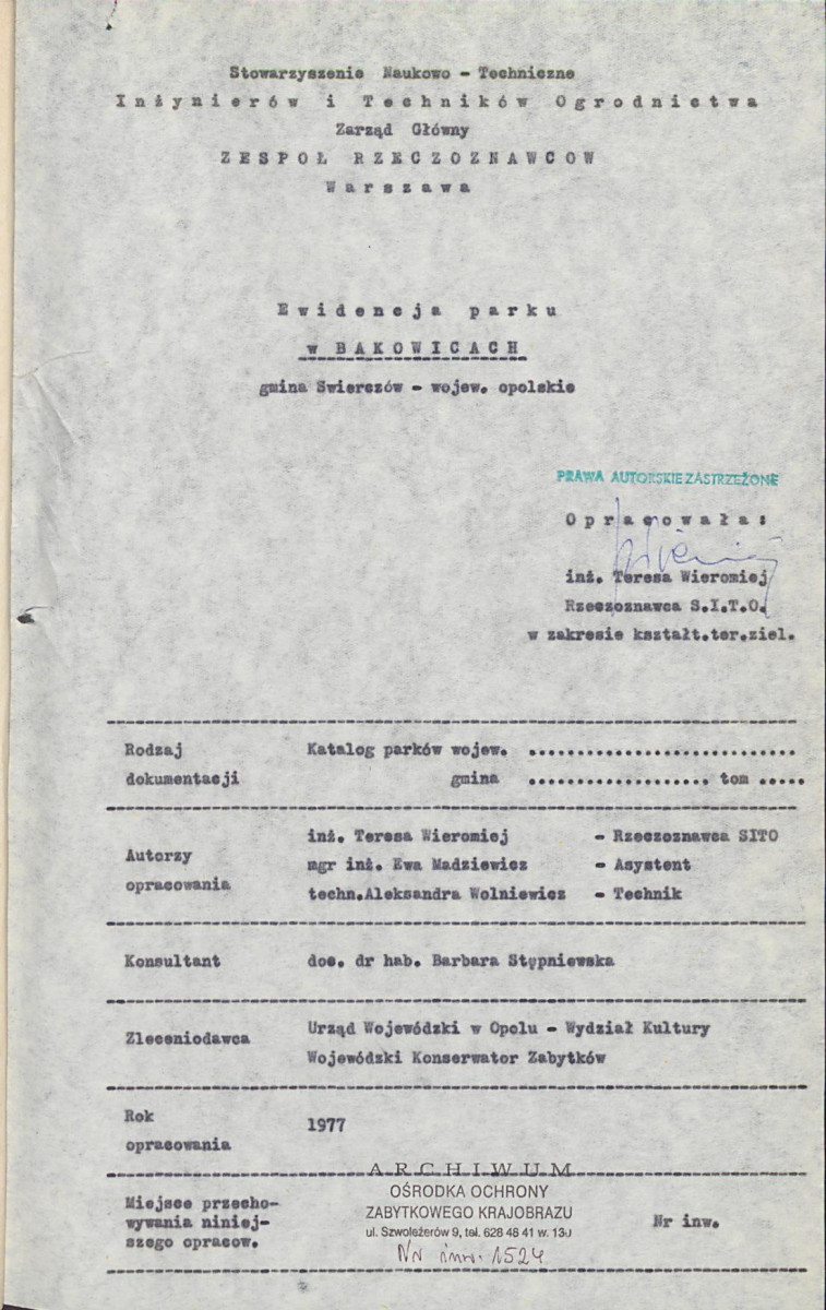 Ewidencja parkowa, skan nr 4