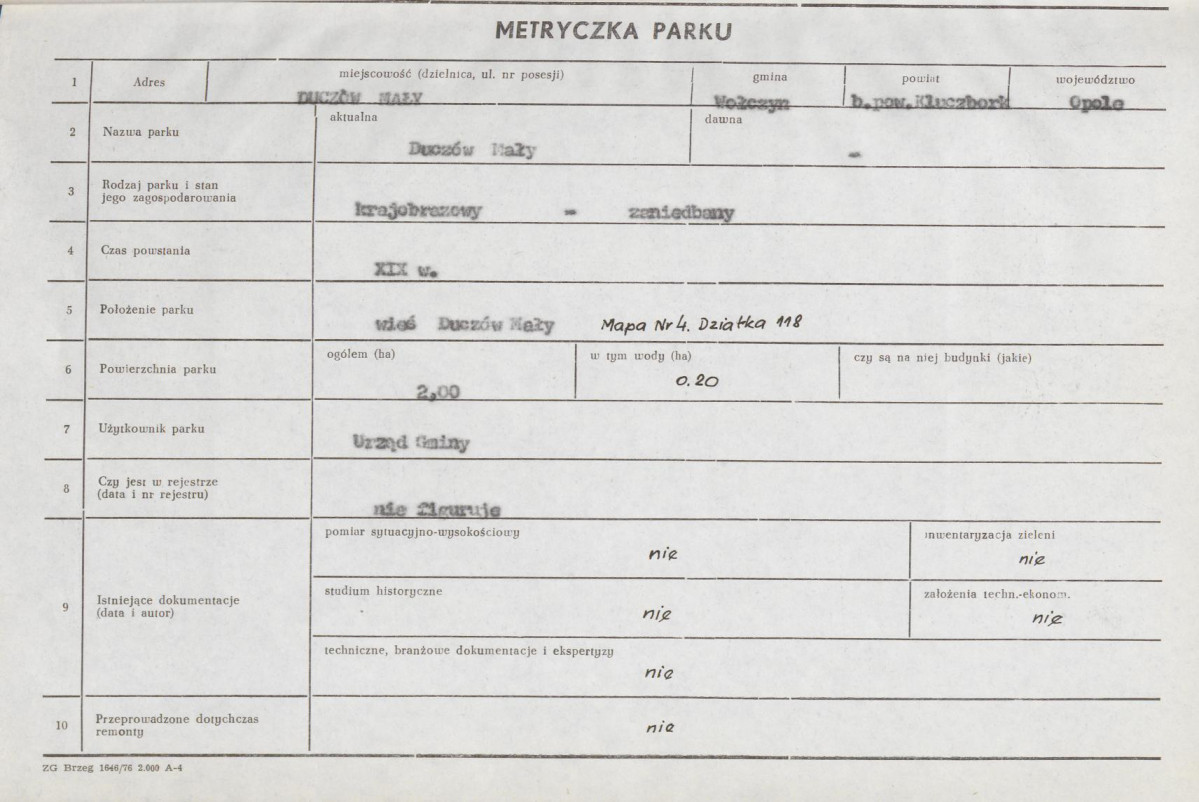 EP - Ewidencja parkowa, skan nr 7