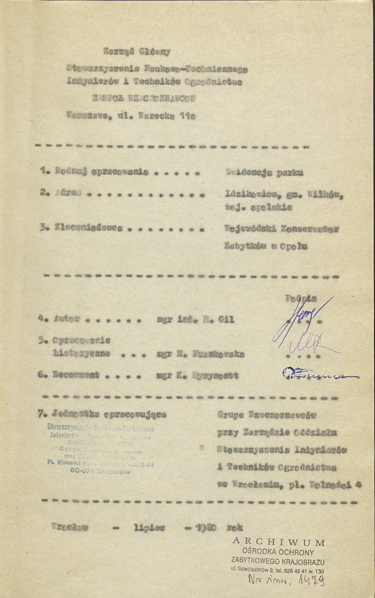 EP - Ewidencja parkowa, skan nr 5
