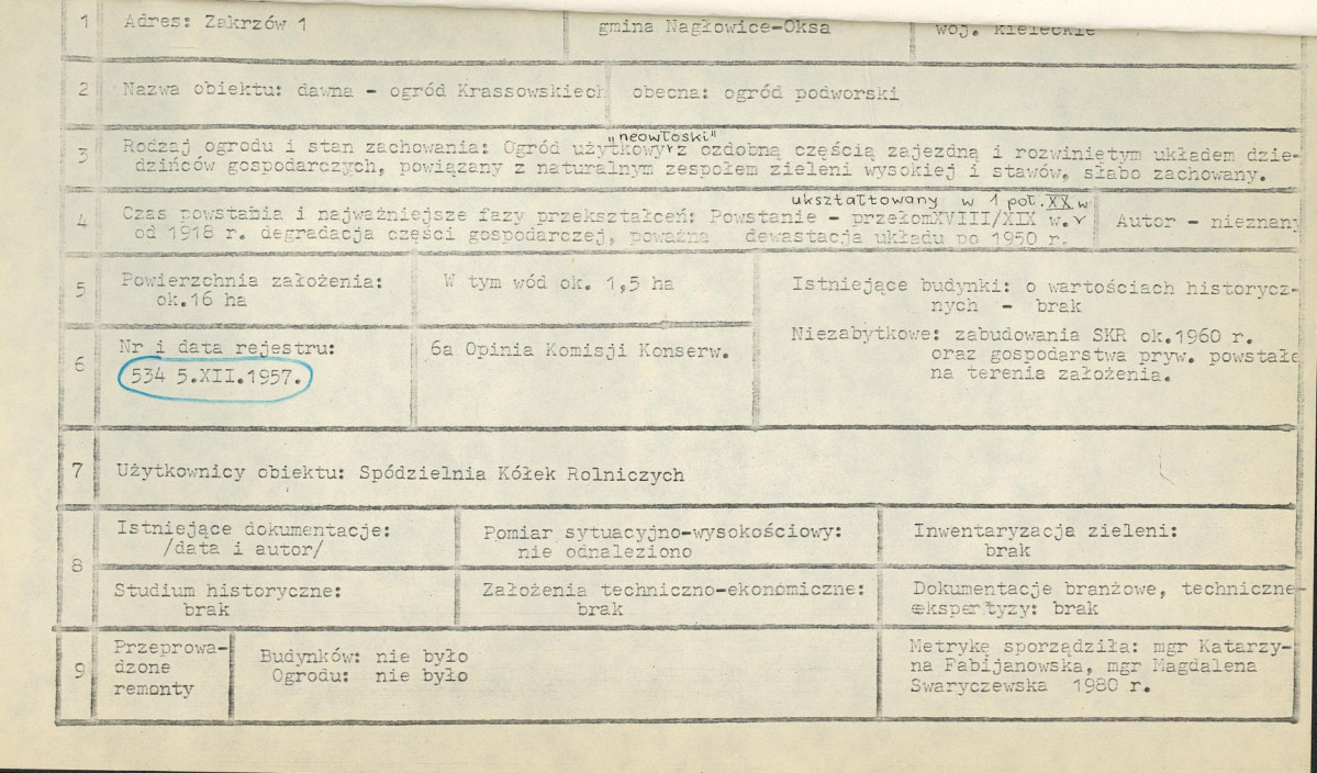 Ewidencja parkowa, skan nr 6
